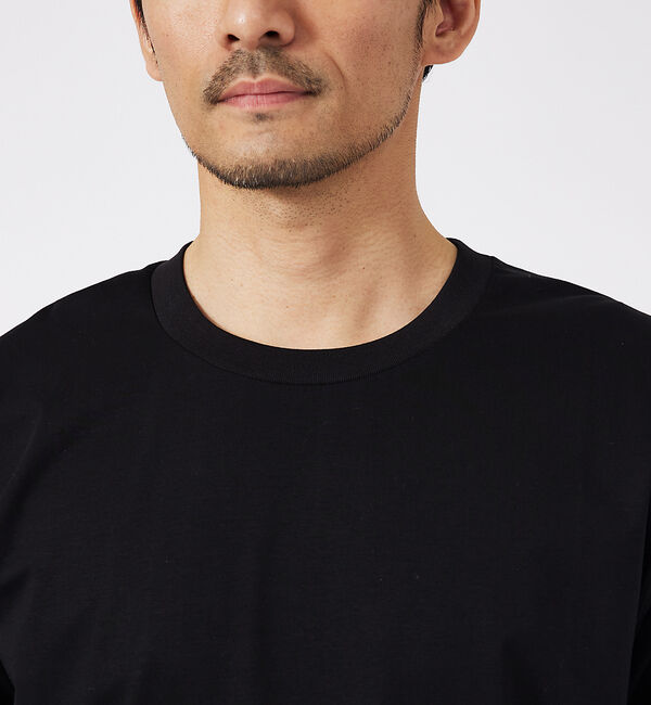 ABAHOUSE「【通年生地使用】シルケット天竺ワイドリブ 半袖Tシャツ」|Tシャツ・カットソー|