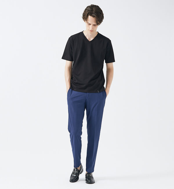 ABAHOUSE「【定番】ドレスポンチ Vネック 半袖Tシャツ / ストレッチ 冷涼感」|Tシャツ・カットソー|