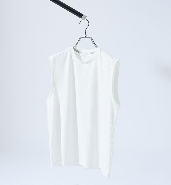 ABAHOUSE「【ストレッチテレコ】ノースリーブ クルーネック Tシャツ / タンクトップ」|キャミソール|