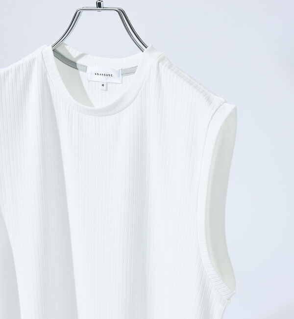 ABAHOUSE「【ストレッチテレコ】ノースリーブ クルーネック Tシャツ / タンクトップ」|キャミソール|