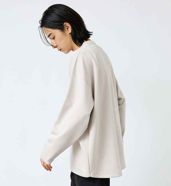 ABAHOUSE「【FORTUNA/フォルトゥナ】ECOTECコクーンシルエットロングTシャツ/ユ」|Tシャツ・カットソー|グレージュ