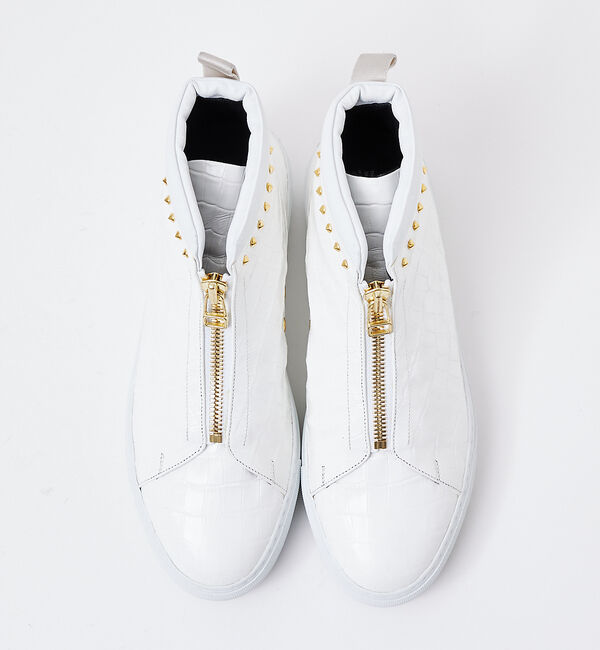 alfredoBANNISTER「【LEON別注】クロコ型押し センタージップ スタッズ スニーカー」|スニーカー|