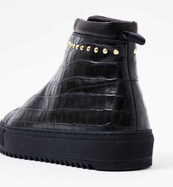 alfredoBANNISTER「【LEON別注】クロコ型押し センタージップ スタッズ スニーカー」|スニーカー|