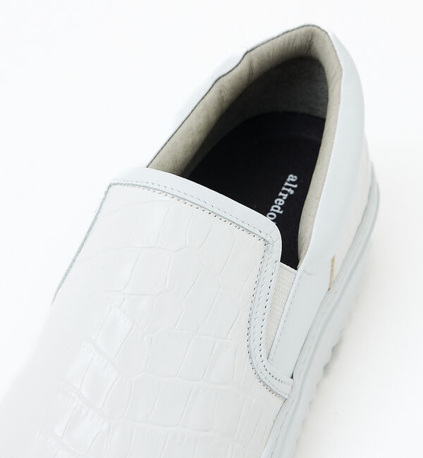 alfredoBANNISTER「【Margome sole】シャークソール クロコダイル柄 レザー スニーカー」|スニーカー|