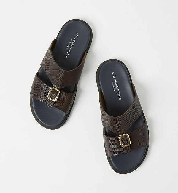 alfredoBANNISTER「レザー バックル サンダル」|サンダル|ダークブラウン