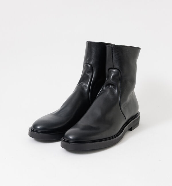 alfredoBANNISTER「【ソフトレザー】ドレープ ロング バックジップ ブーツ」|ショートブーツ|