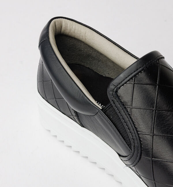 alfredoBANNISTER「【Margom社】厚底シャークソール 格子 レザー スリッポン スニーカー【予約」|スニーカー|