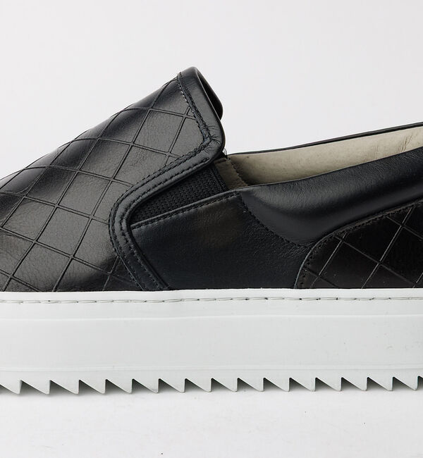 alfredoBANNISTER「【Margom社】厚底シャークソール 格子 レザー スリッポン スニーカー【予約」|スニーカー|