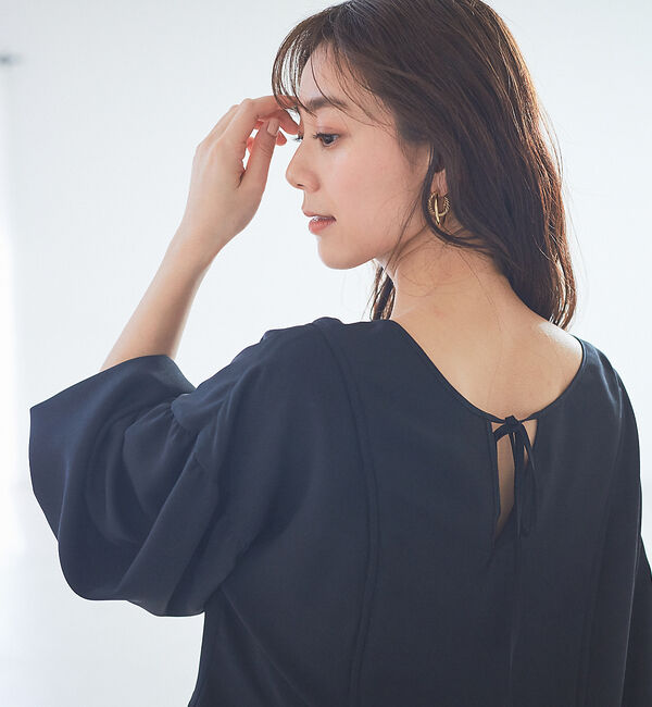 Rouge vif「【WEB限定】2WAY切り替えギャザーブラウス」|シャツ・ブラウス|ブラック