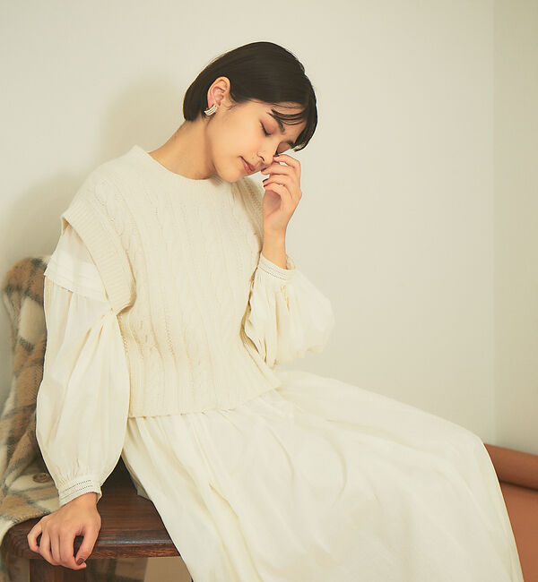 Rouge vif「【CLUNY LACE】レースバックシャンワンピース」|ワンピース|