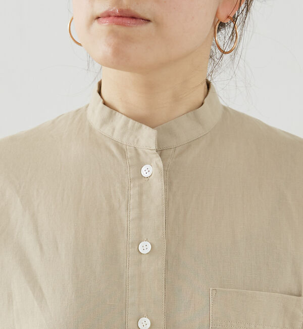 Rouge vif「麻混長袖シャツワンピース」|ワンピース|