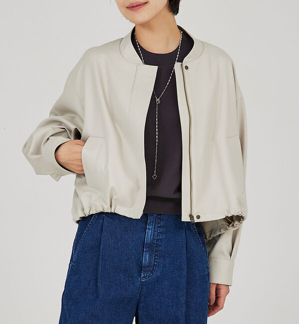 qualite「ショートフォルムブルゾン」|ブルゾン・スタジャン|ベージュ