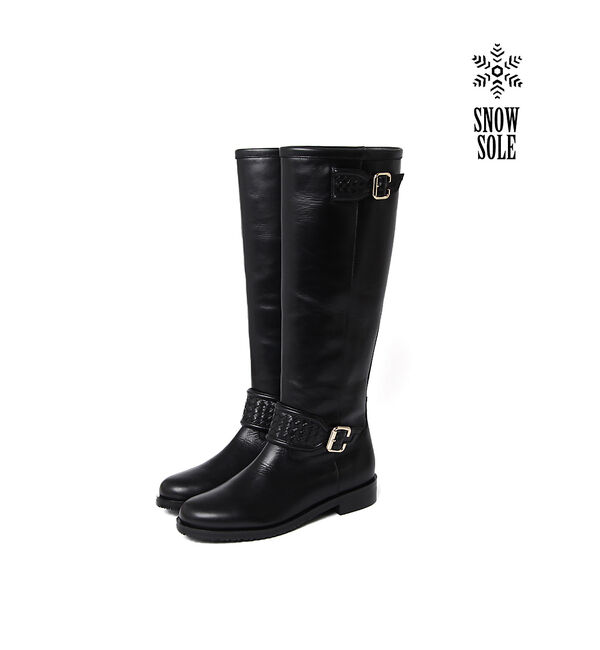 AU BANNISTER「【スノーソール】ベルトロングブーツ」|ショートブーツ|ブラック