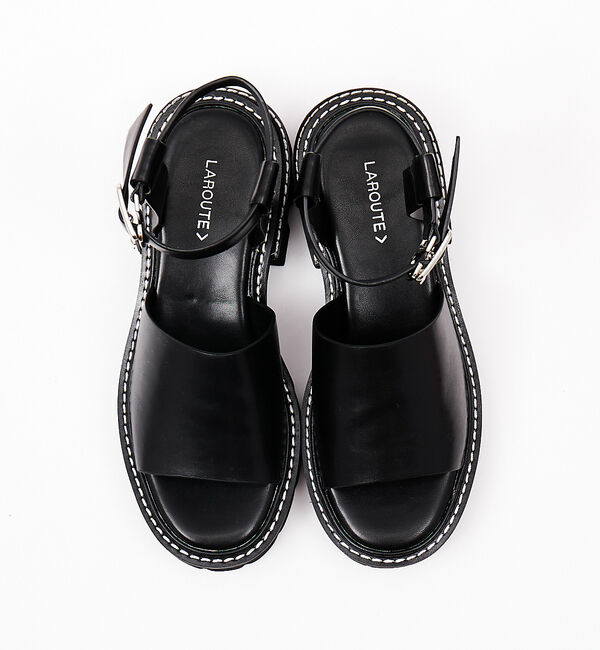 AU BANNISTER「【LAROUTE】ダブルピースアンクルベルトサンダル」|サンダル|