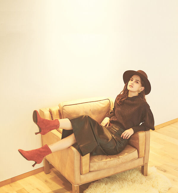 AU BANNISTER「【スノーソール】オブリークトゥショートブーツ」|ショートブーツ|