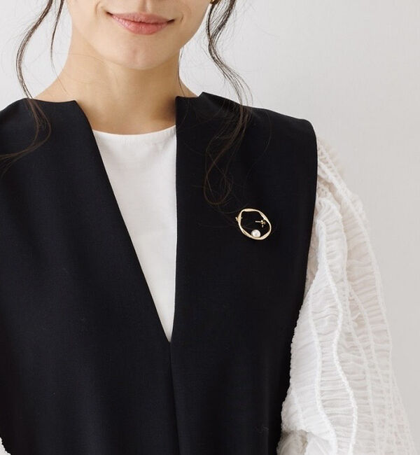 abahouse mavie「サークルパールブローチ」|その他|ゴールド