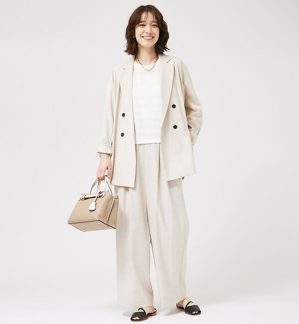 abahouse mavie「【LEE掲載・セットアップ対応】メランジ調ストレートパンツ/リネンライクタックス」|その他|