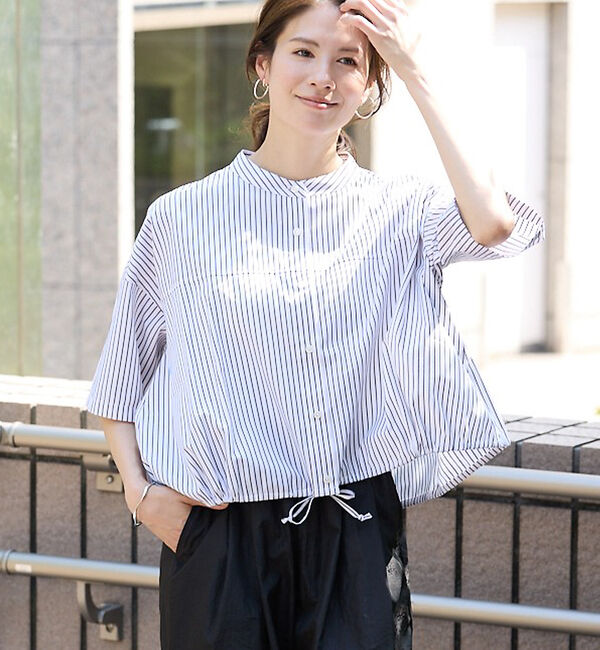 abahouse mavie「ドロストショートシャツ」|シャツ・ブラウス|ホワイト系その他1