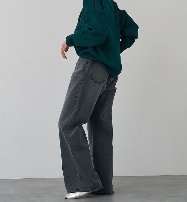 abahouse mavie「クロスウエストワイドデニム」|デニム|