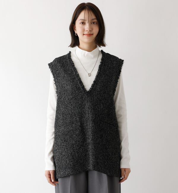 abahouse mavie「ツイードフリンジベスト」|ベスト・ジレ|