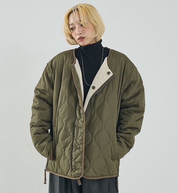 NOMINE「【TAION】ミリタリー リバーシブル クルーネック ダウンジャケット / ブル」|ダウン|