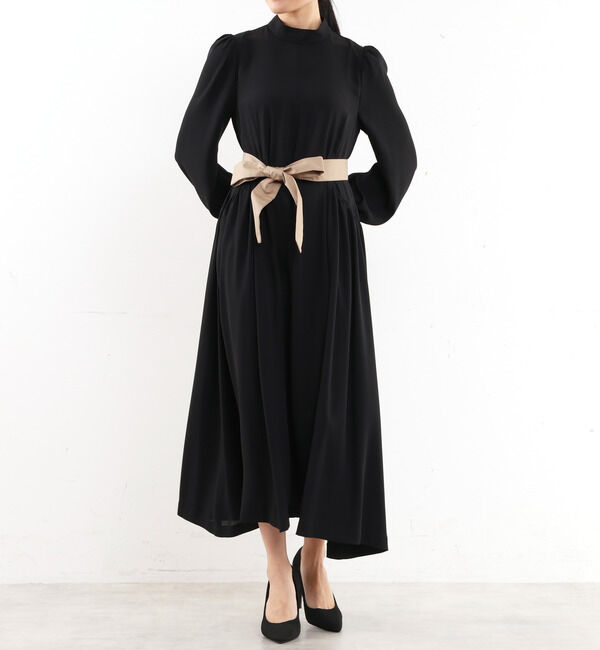 TIARA「ギャザーワンピース」|ドレス|ブラック