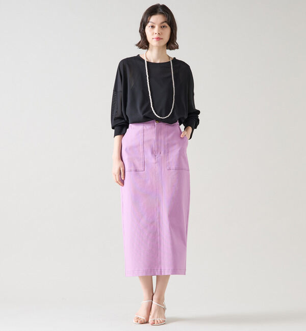 TIARA「バイカラーステッチタイトスカート」|スカート|