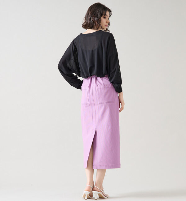 TIARA「バイカラーステッチタイトスカート」|スカート|