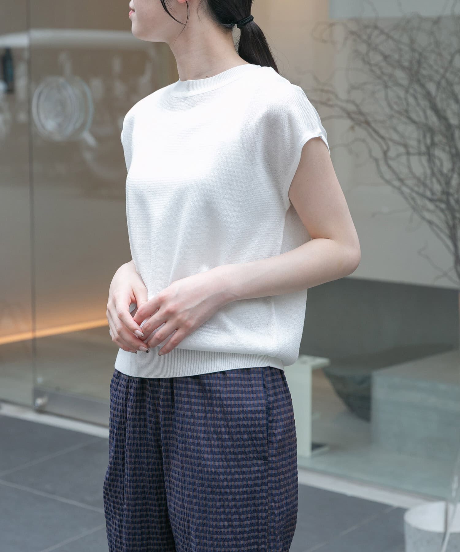 URBAN RESEARCH DOORS「FORK&SPOON　LEVITAノースリーブニットプルオーバー」|ニット・セーター|