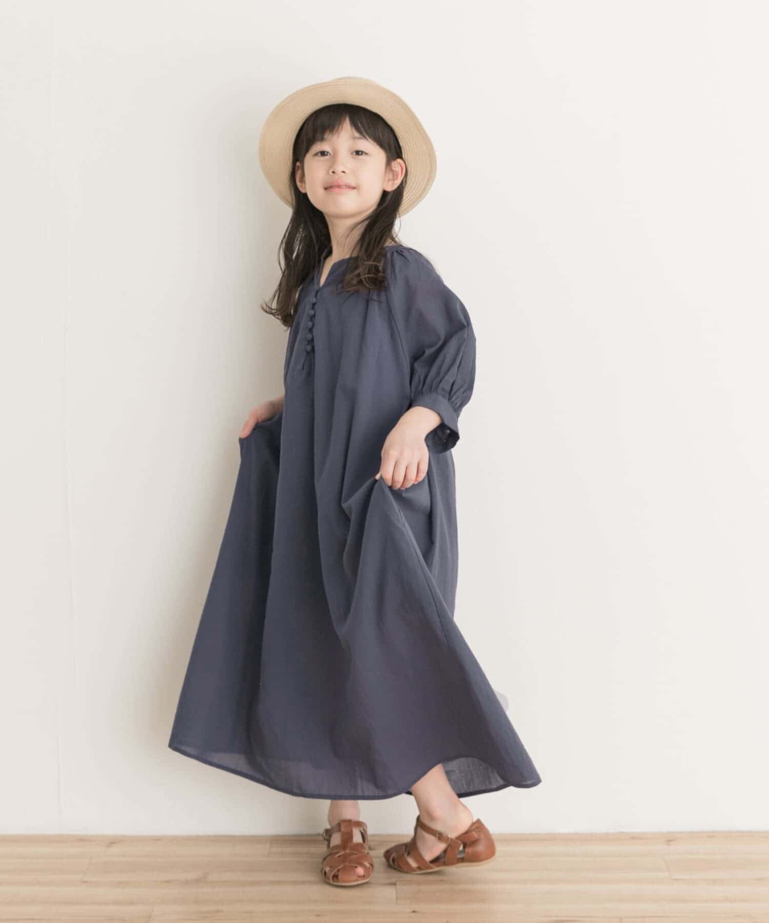 URBAN RESEARCH DOORS「『親子リンク』コットンボイルカフタンワンピース(KIDS)」|ワンピース|