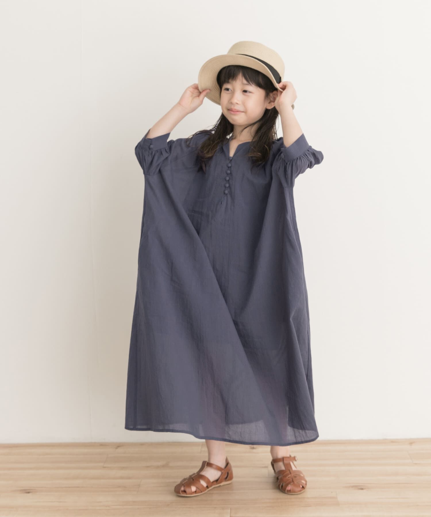 URBAN RESEARCH DOORS「『親子リンク』コットンボイルカフタンワンピース(KIDS)」|ワンピース|