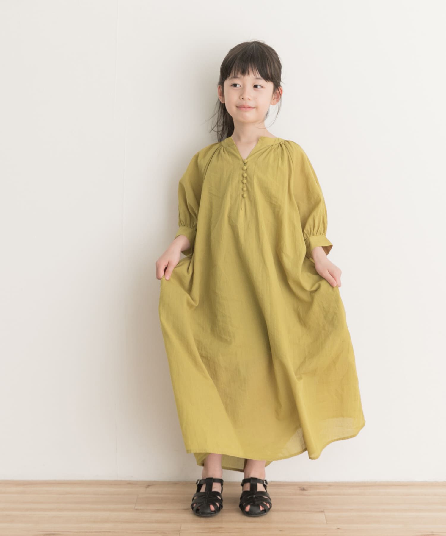 URBAN RESEARCH DOORS「『親子リンク』コットンボイルカフタンワンピース(KIDS)」|ワンピース|