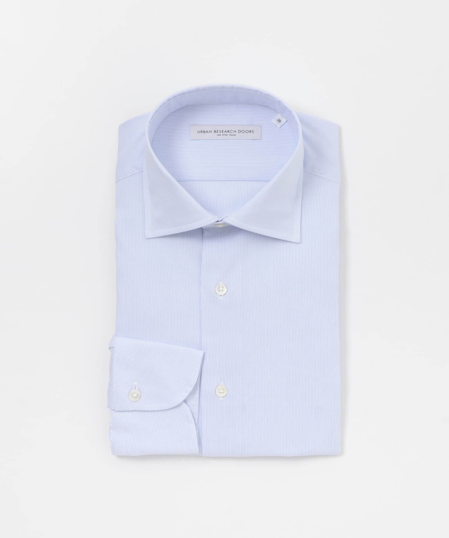 URBAN RESEARCH DOORS「『イージーケア』LIFE STYLE TAILOR　セミワイド細ストライプシャツ」|シャツ・ブラウス|ブルー系その他
