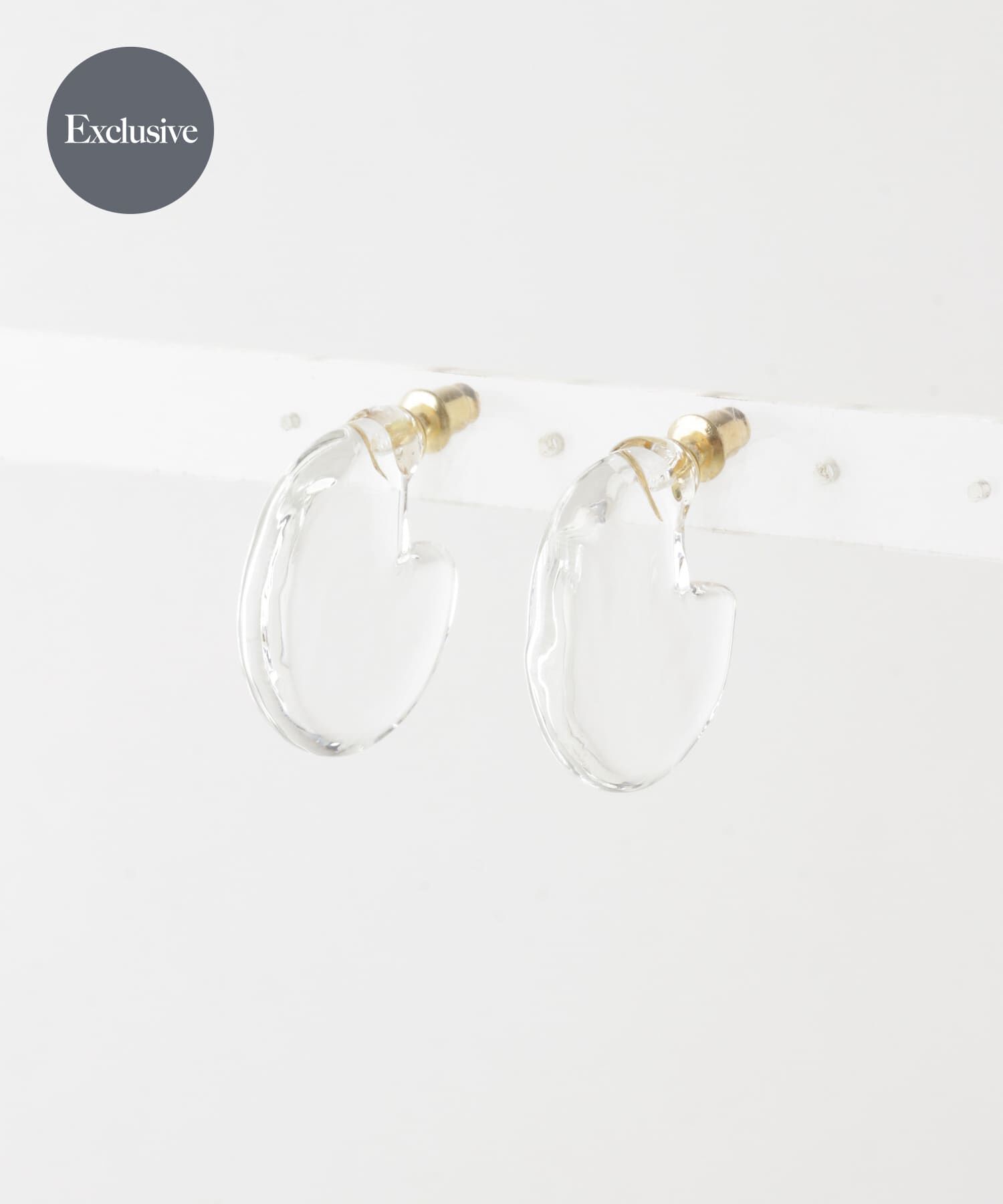 URBAN RESEARCH DOORS「『別注』HARIO Lampwork Factory&times;DOORS　クォーターサークルピアス」|ピアス|クリア