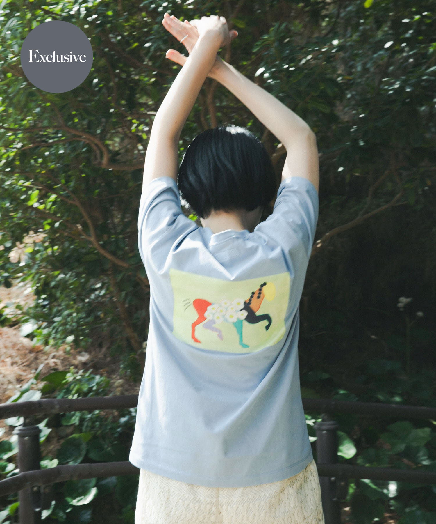URBAN RESEARCH DOORS「『別注』Common Noun&times;DOORS　HORSE Kana Akiyama T-shirts」|Tシャツ・カットソー|ライトブルー