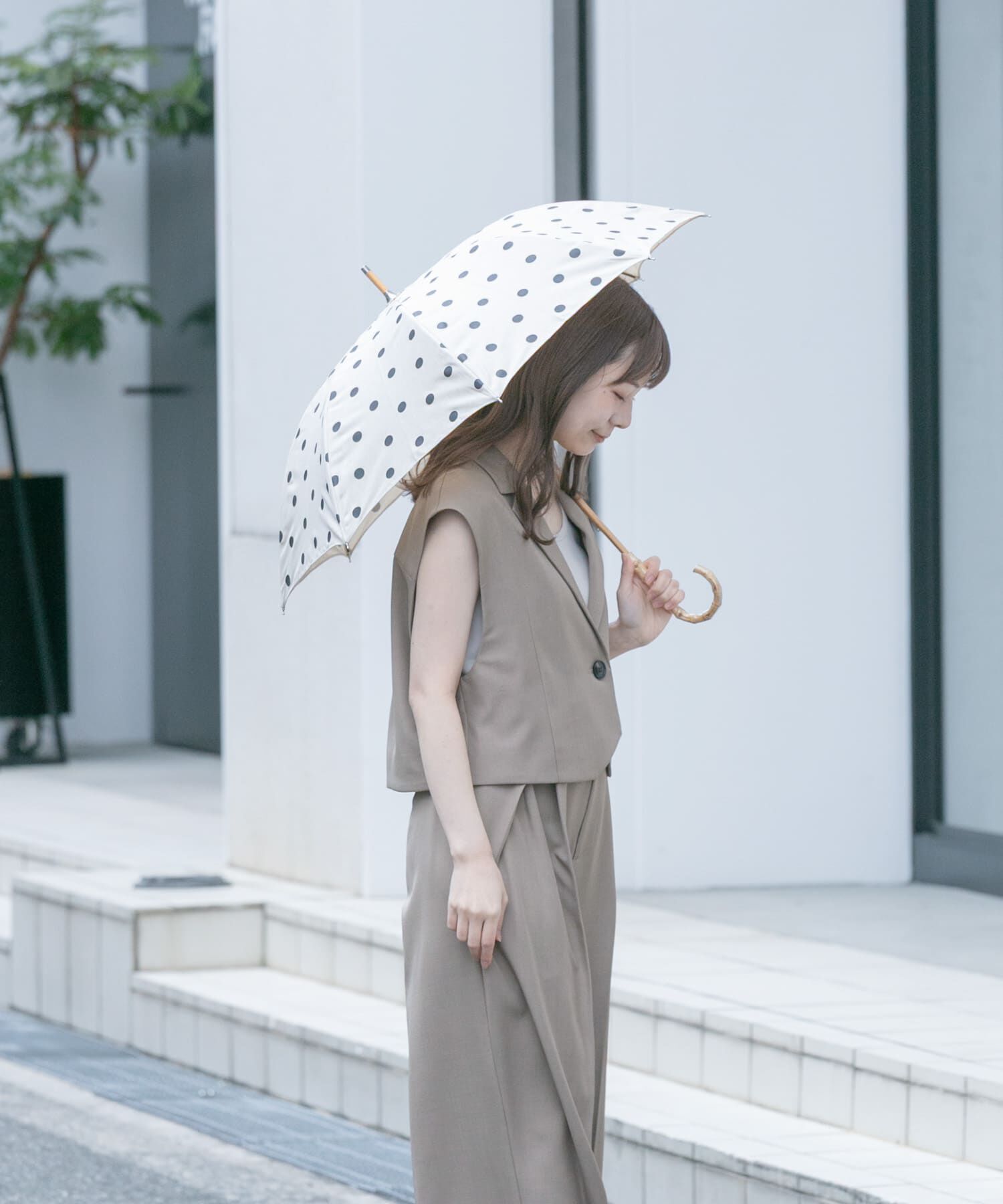 SMELLY「because　ドットバンブー長傘」|傘|