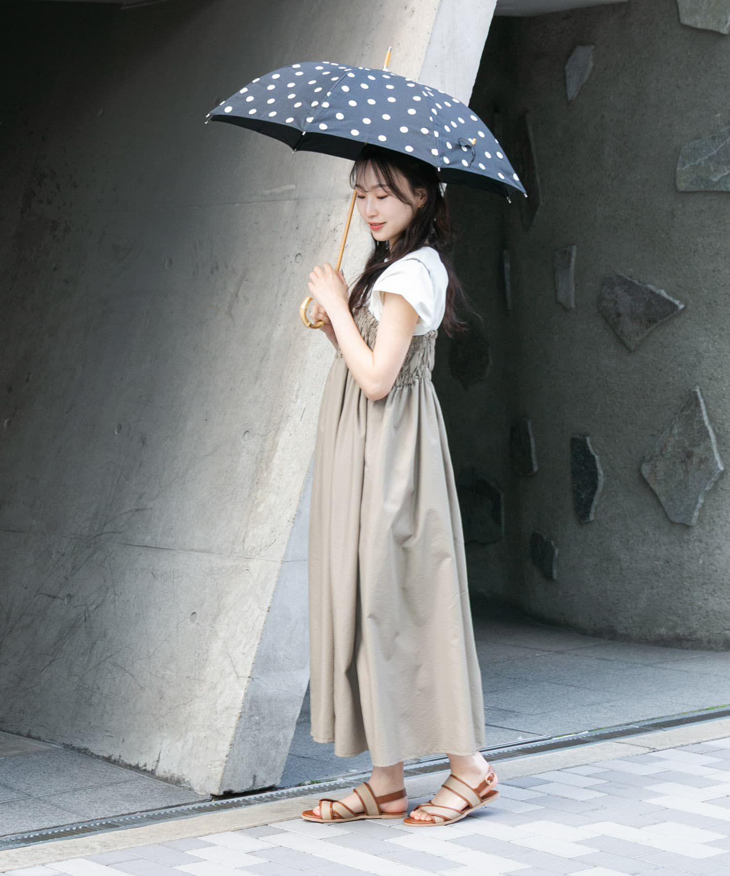 SMELLY「because　ドットバンブー長傘」|傘|