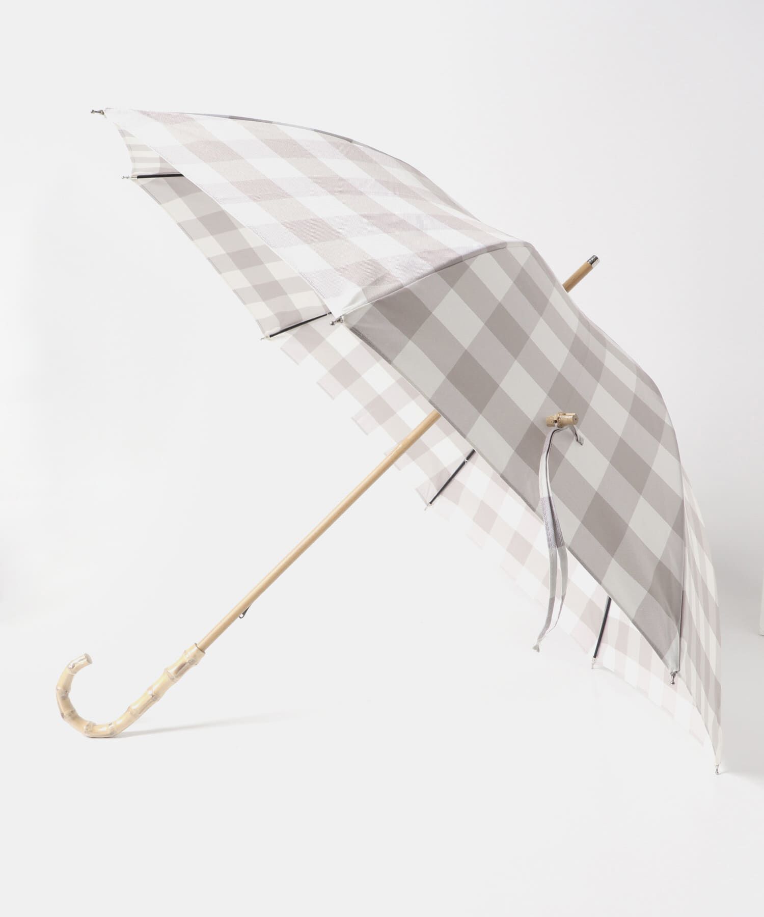 SMELLY「because　ギンガムチェックバンブー長傘」|傘|