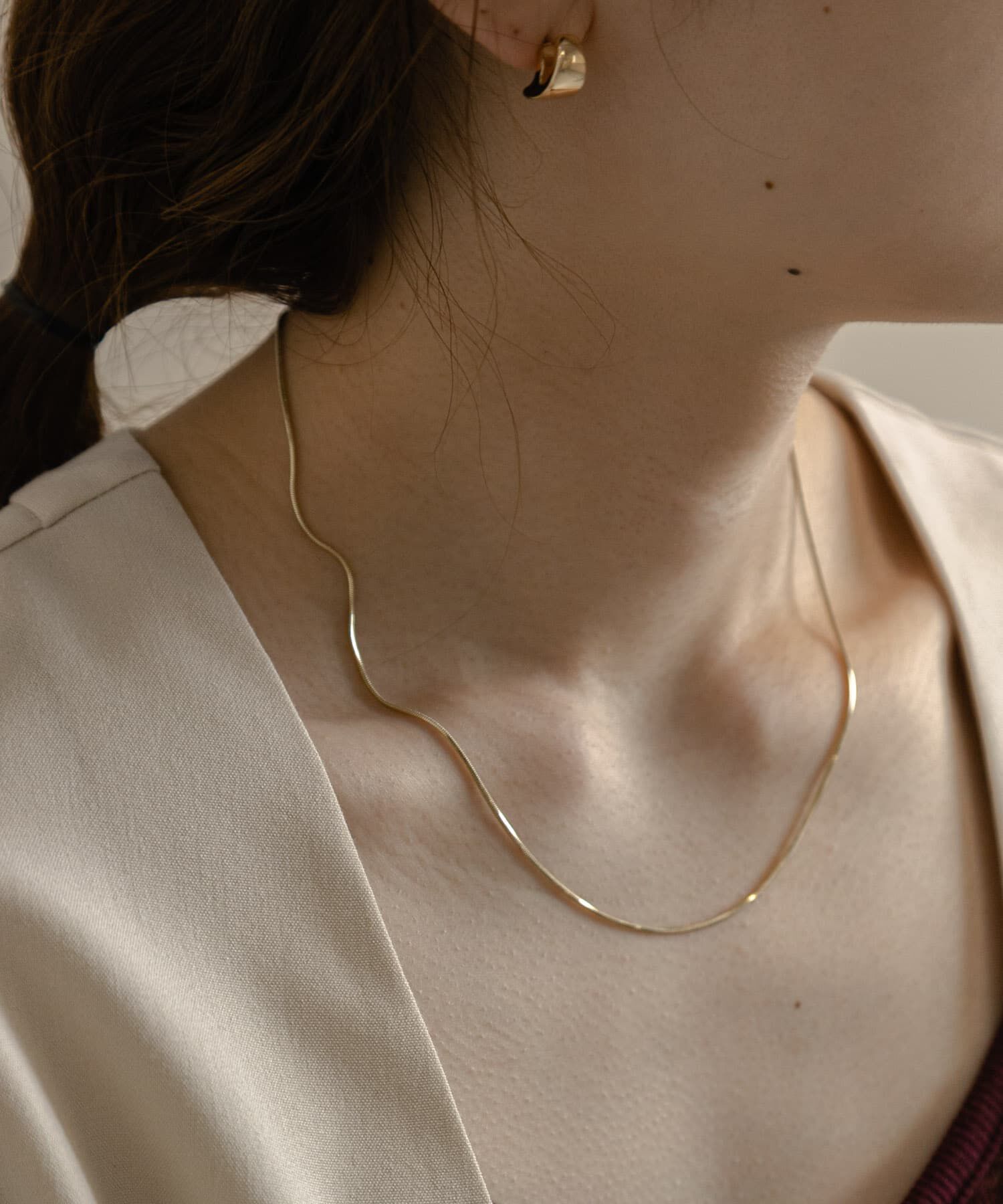 SMELLY「シンプルスネークチェーンネックレス」|ネックレス|