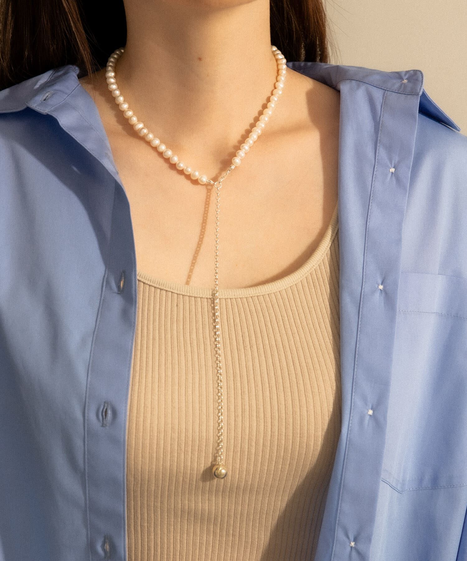 SMELLY「SMELLY so&rsquo;　2way pearl necklace slv」|ネックレス|シルバー
