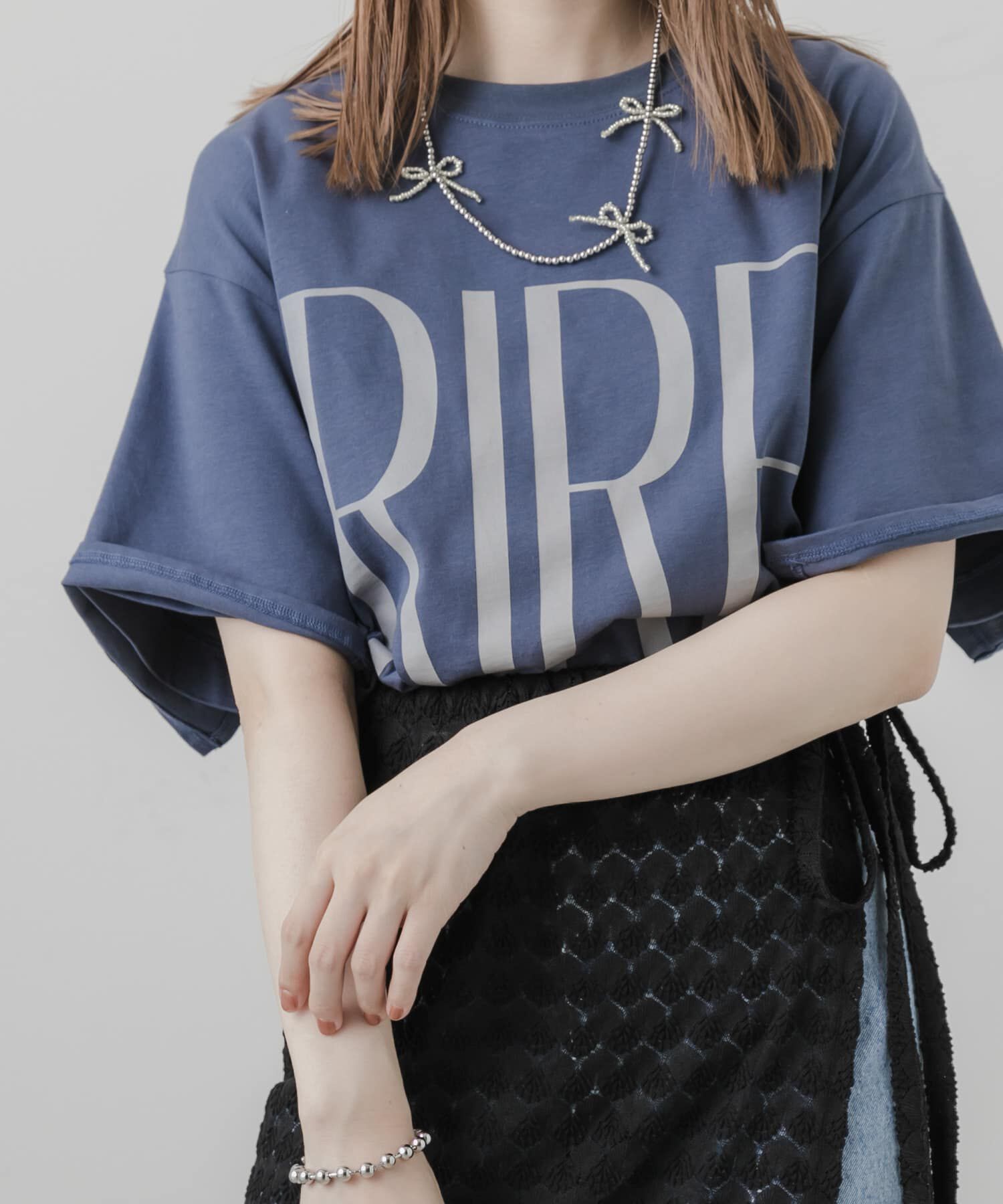 SMELLY「メタルビーズリボンネックレス」|ネックレス|