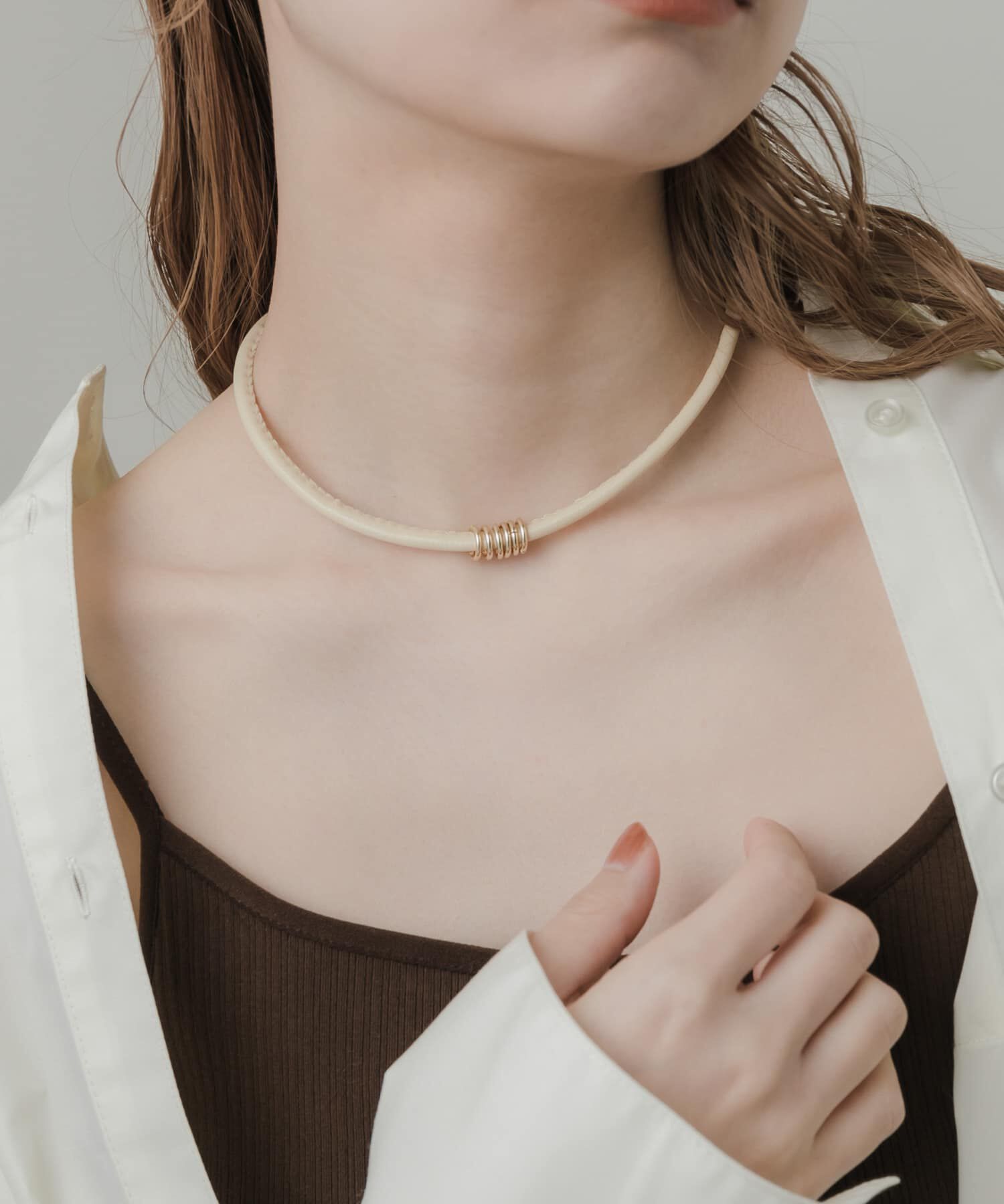 SMELLY「メタルリングコードチョーカー」|ネックレス|