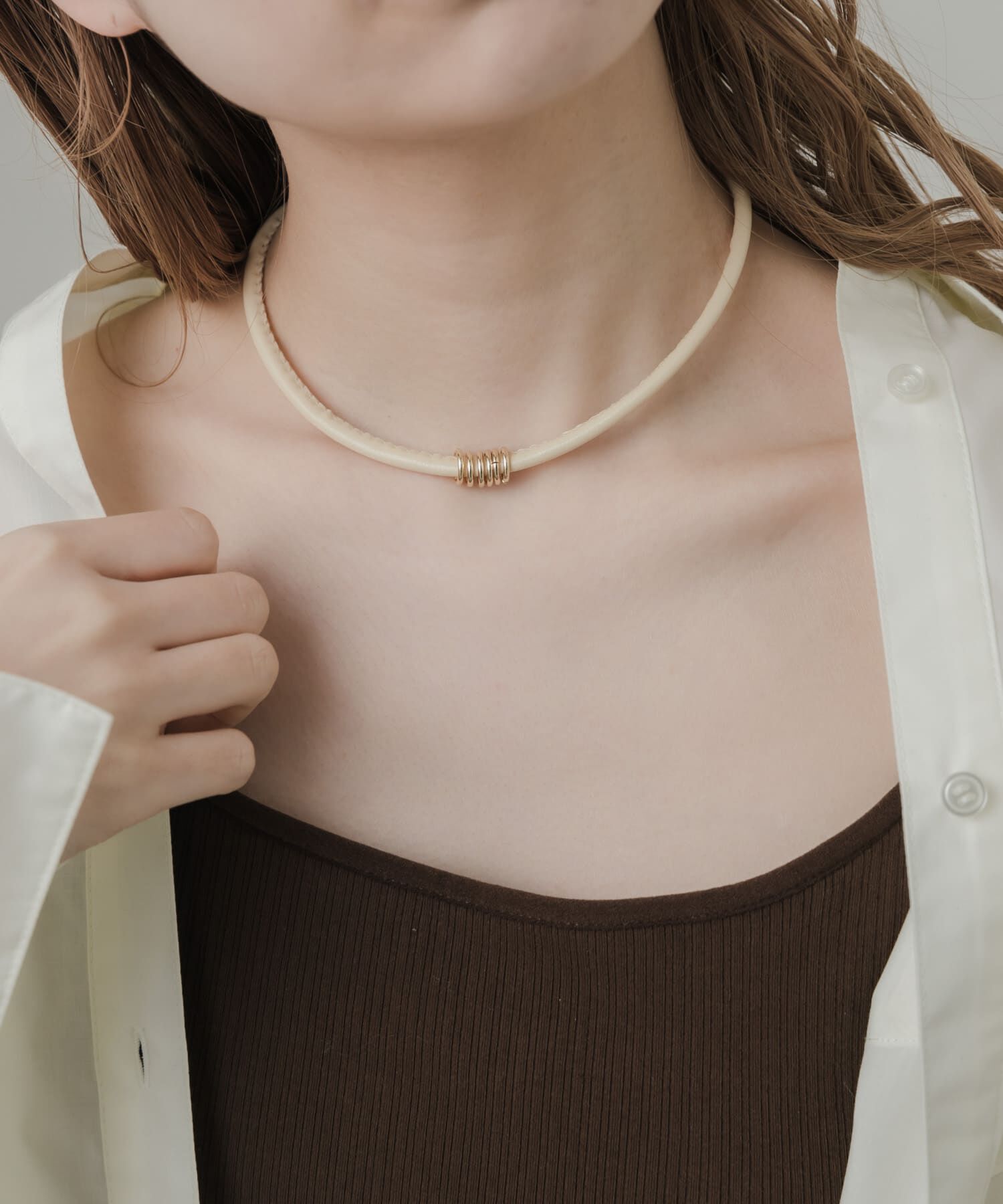 SMELLY「メタルリングコードチョーカー」|ネックレス|