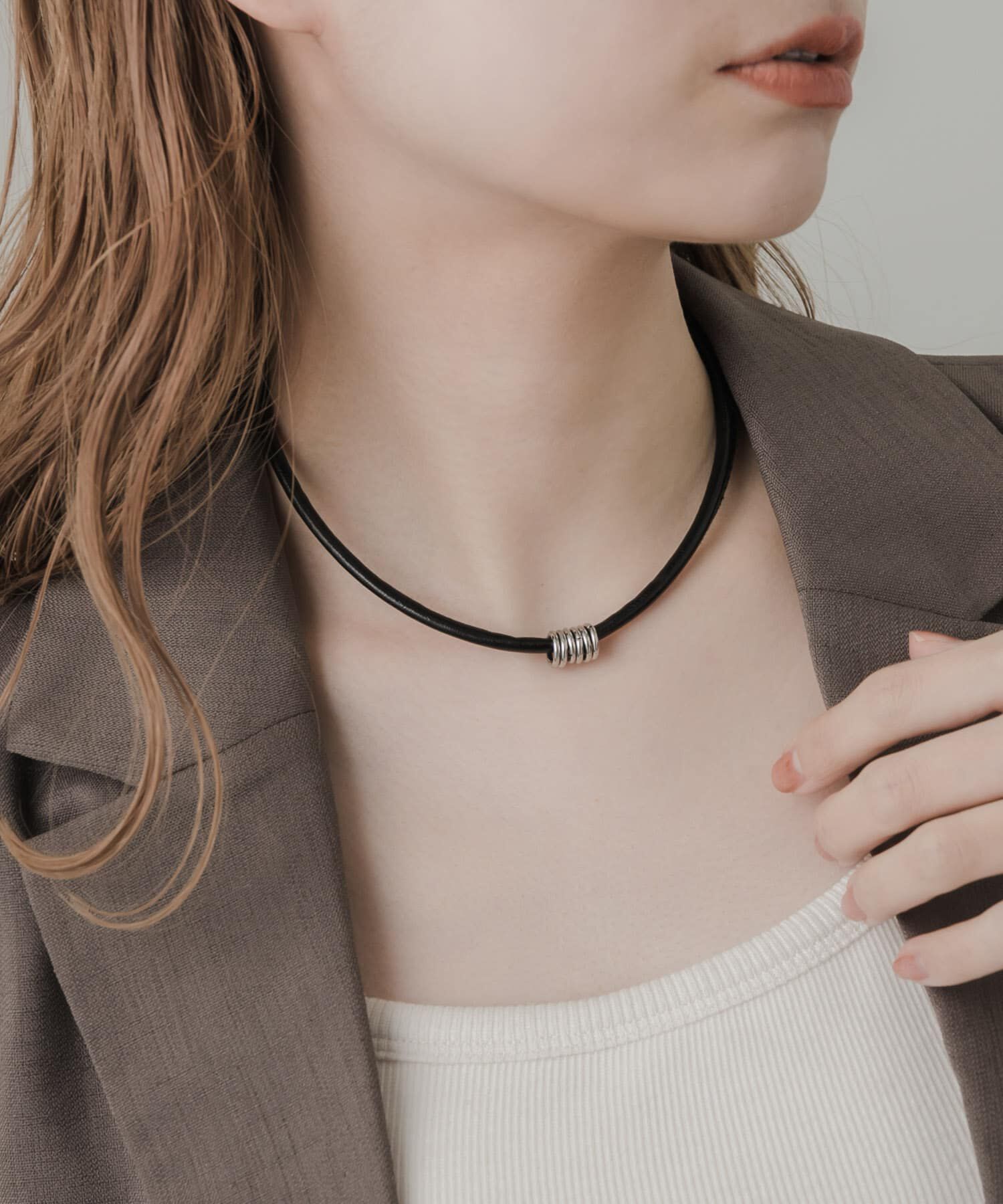 SMELLY「メタルリングコードチョーカー」|ネックレス|