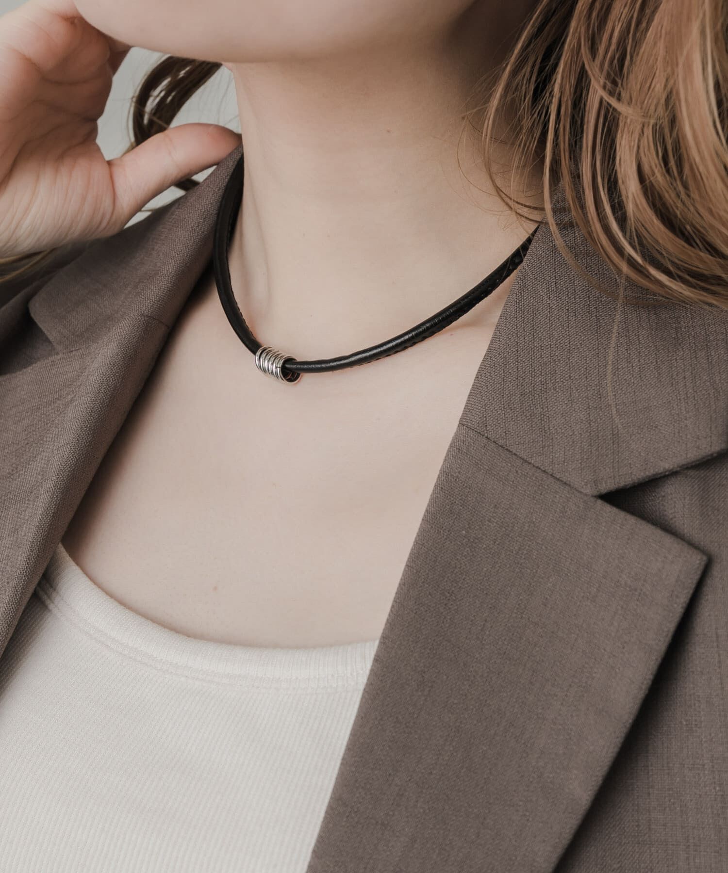 SMELLY「メタルリングコードチョーカー」|ネックレス|