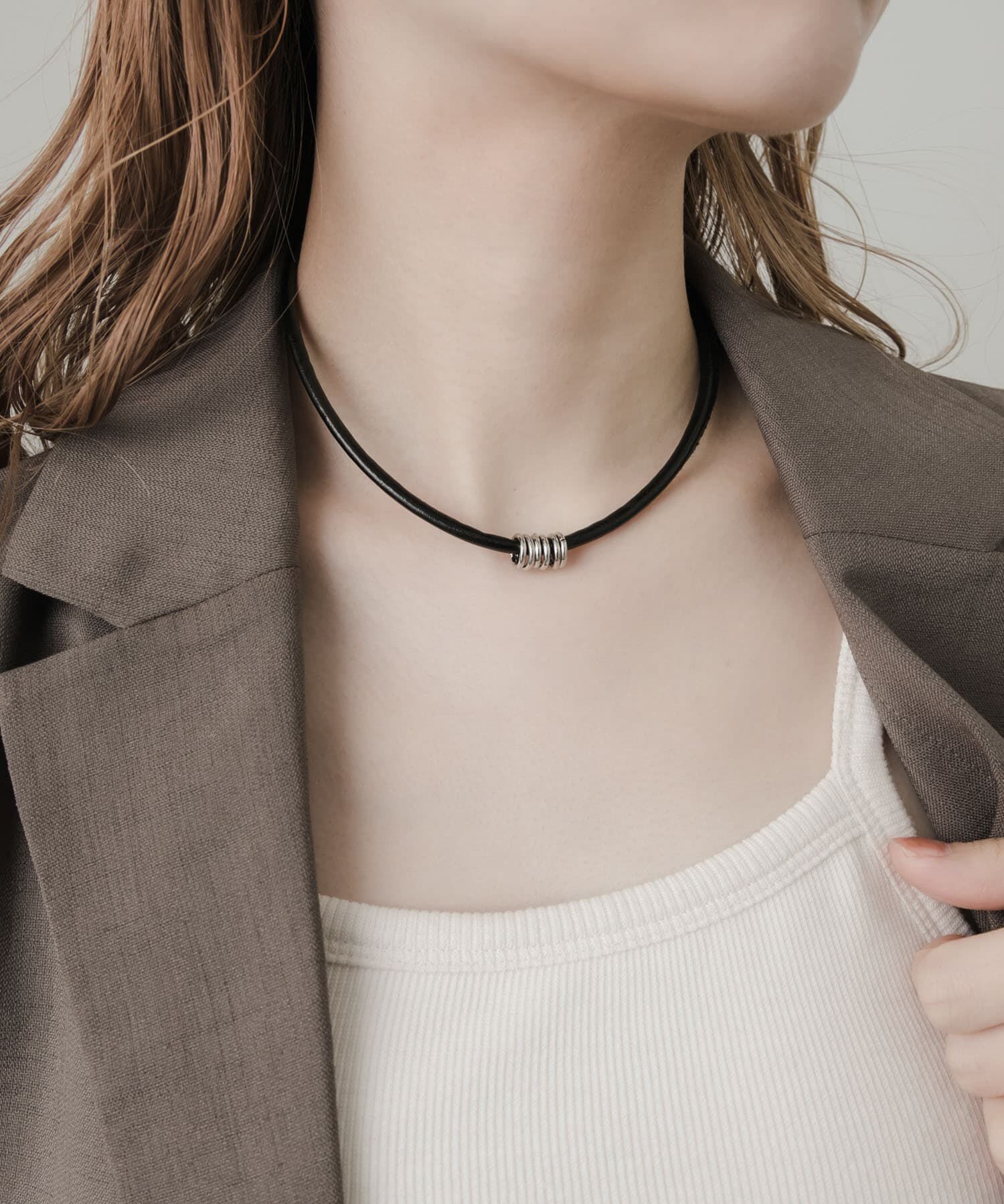 SMELLY「メタルリングコードチョーカー」|ネックレス|