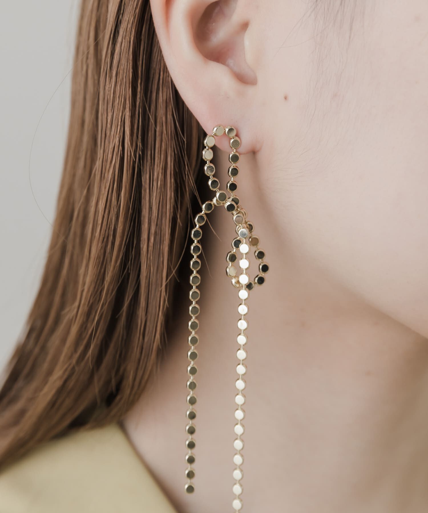 SMELLY「リボンチェーンピアス」|ピアス|