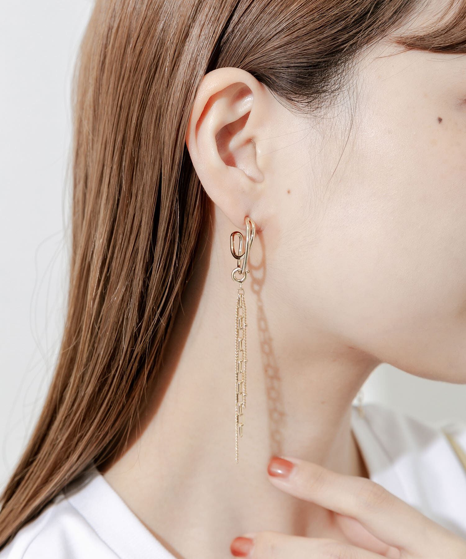 SMELLY「2WAYチェーンオーバルピアス」|ピアス|