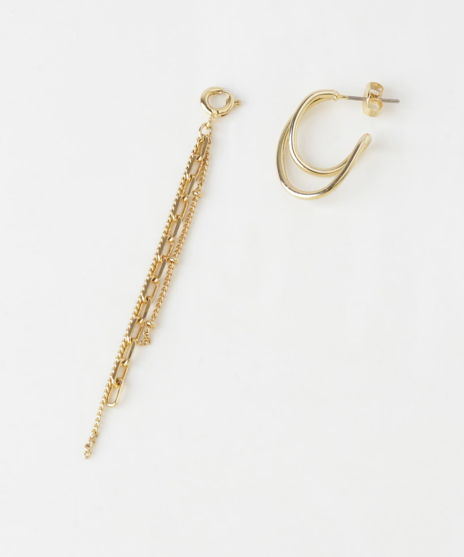 SMELLY「2WAYチェーンオーバルピアス」|ピアス|