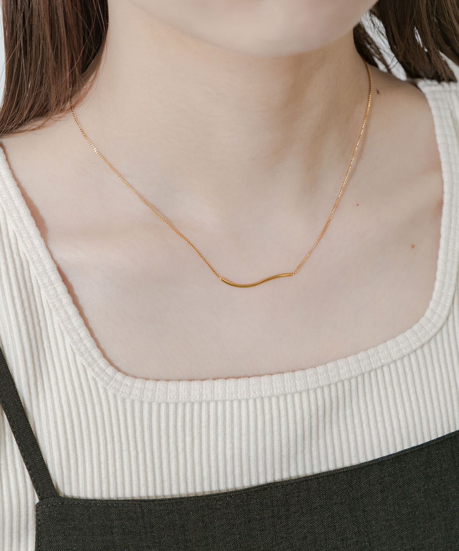 SMELLY「ステンレススリムカーブバーネックレス」|ネックレス|